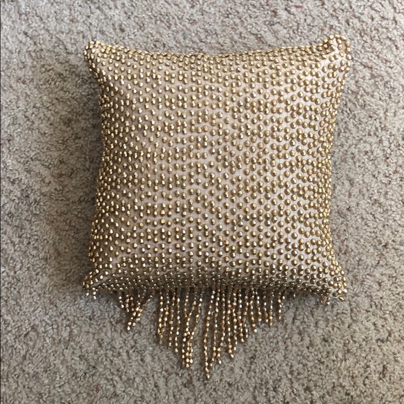 gold beaded throw pillows